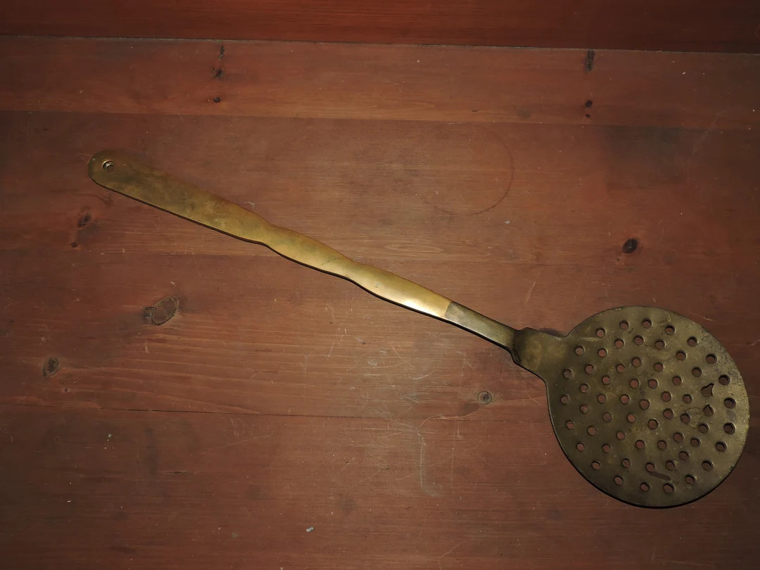 Huge (21.5") Vintage Brass Perforated Ladle / Sieve Spoon | Etsy (US)