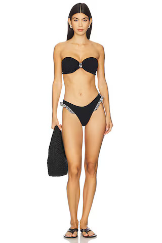 Hunza G Jean Bikini Set Swimsuit in Black & Black Gingham from Revolve.com | Revolve Clothing (Global)
