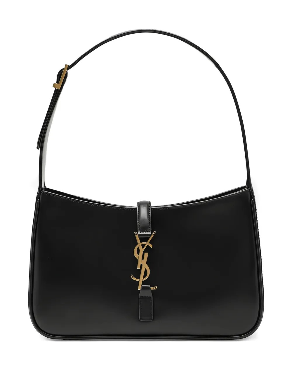 Saint Laurent 5A7 logo-plaque Shoulder Bag | Black | FARFETCH | Farfetch Global
