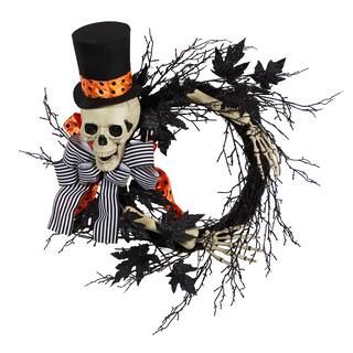 26" Halloween Dapper Skeleton Wreath | Michaels | Michaels Stores