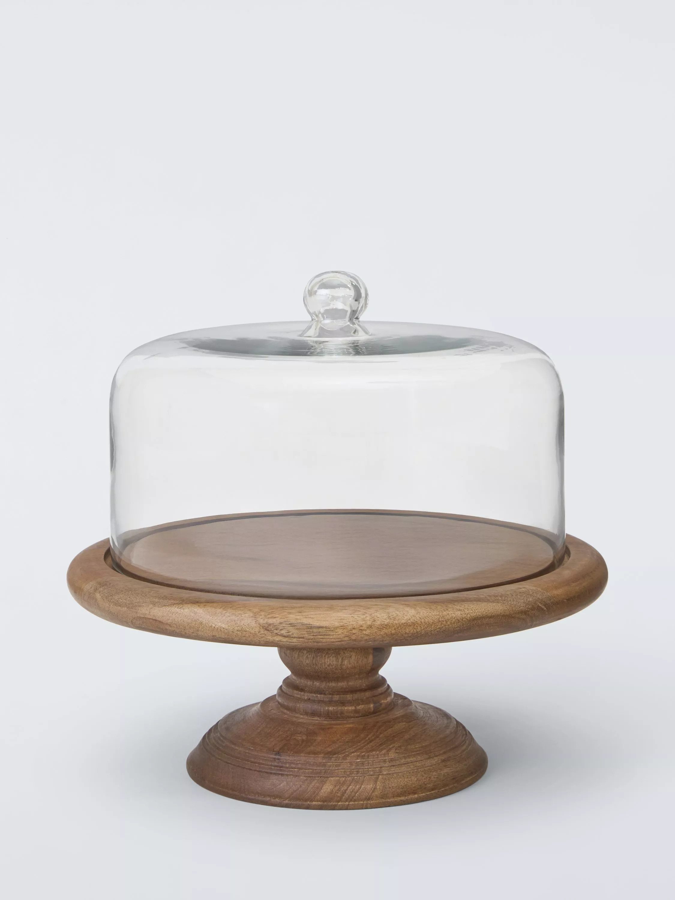 John Lewis x Sanderson Wood Cake Stand & Glass Dome, 35cm, FSC-Certified (Mango Wood) | John Lewis (UK)