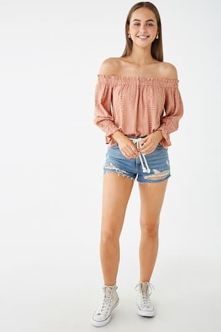 Off-the-Shoulder Eyelet Top | Forever 21 (US)