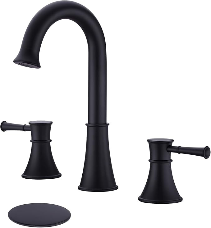 Bathroom Faucet 2 Handle Brass Vanity Faucet Modern 3 Hole 8 Inch Widespread Bathroom Sink Faucet... | Amazon (US)