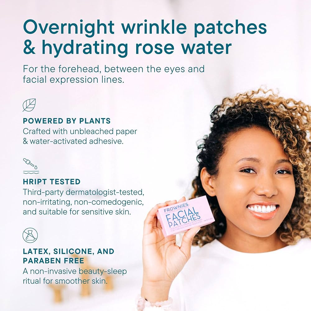 Frownies Forehead & Between the Eyes Facial Patches and Rose Water Hydrator Combo \u2013 Wrinkle ... | Amazon (US)