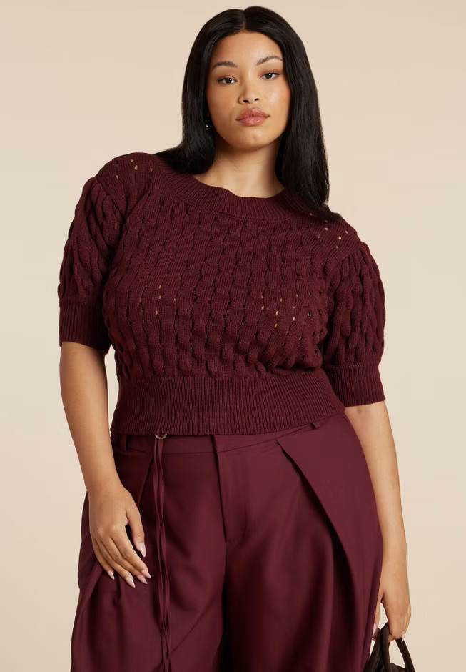 Bubble Stitch Sweater | Eloquii