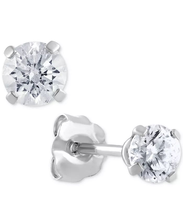 Diamond Stud Earrings (3/8 ct. t.w.) in Sterling Silver | Macys (US)