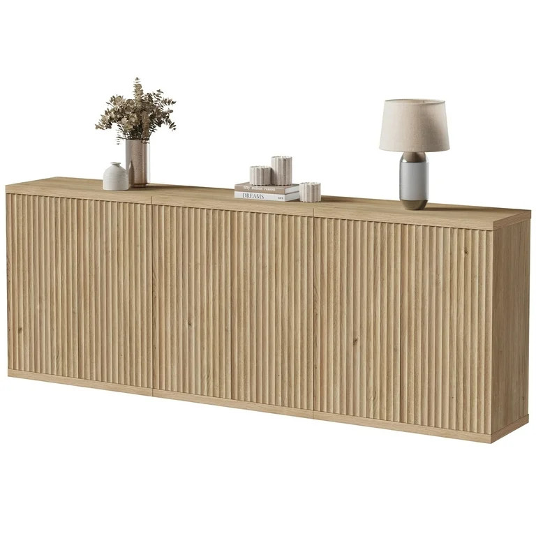 Surmoby 92.7" Wide Sideboard Buffet Cabinet with 6 Doors - Modern Accent Storage Console for Dini... | Walmart (US)