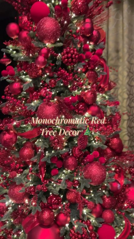 Nothing Screams Glamorous like monochromatic red Christmas 🎄 Tree Decor. Recreate this timeless look 🎁❤️

#LTKHoliday #LTKSeasonal #LTKstyletip