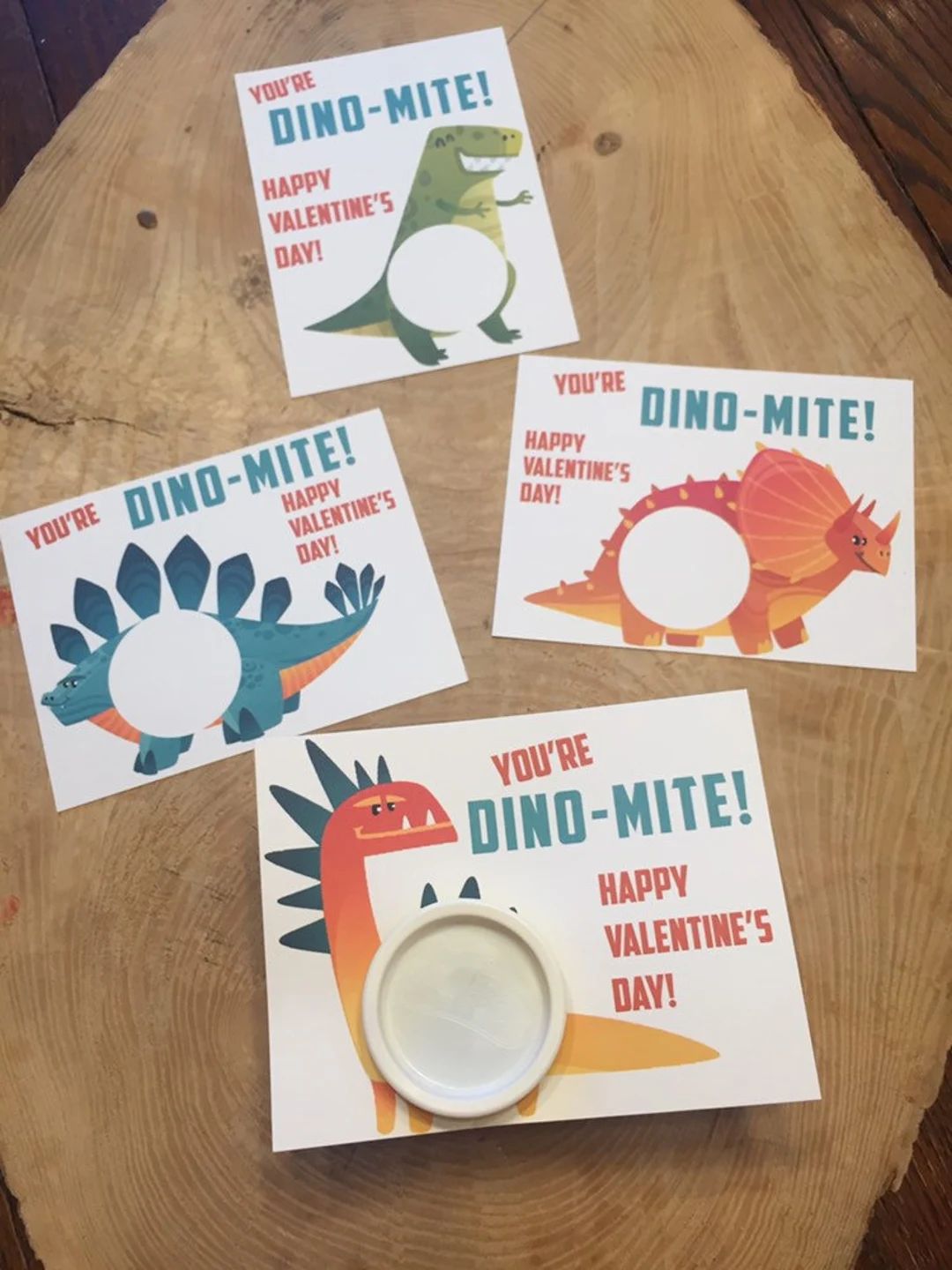 You're Dino-mite Dinosaur Play Doh Favor Card Printable, Valentine's Day, T Rex, Stegosaurus, Tri... | Etsy (US)