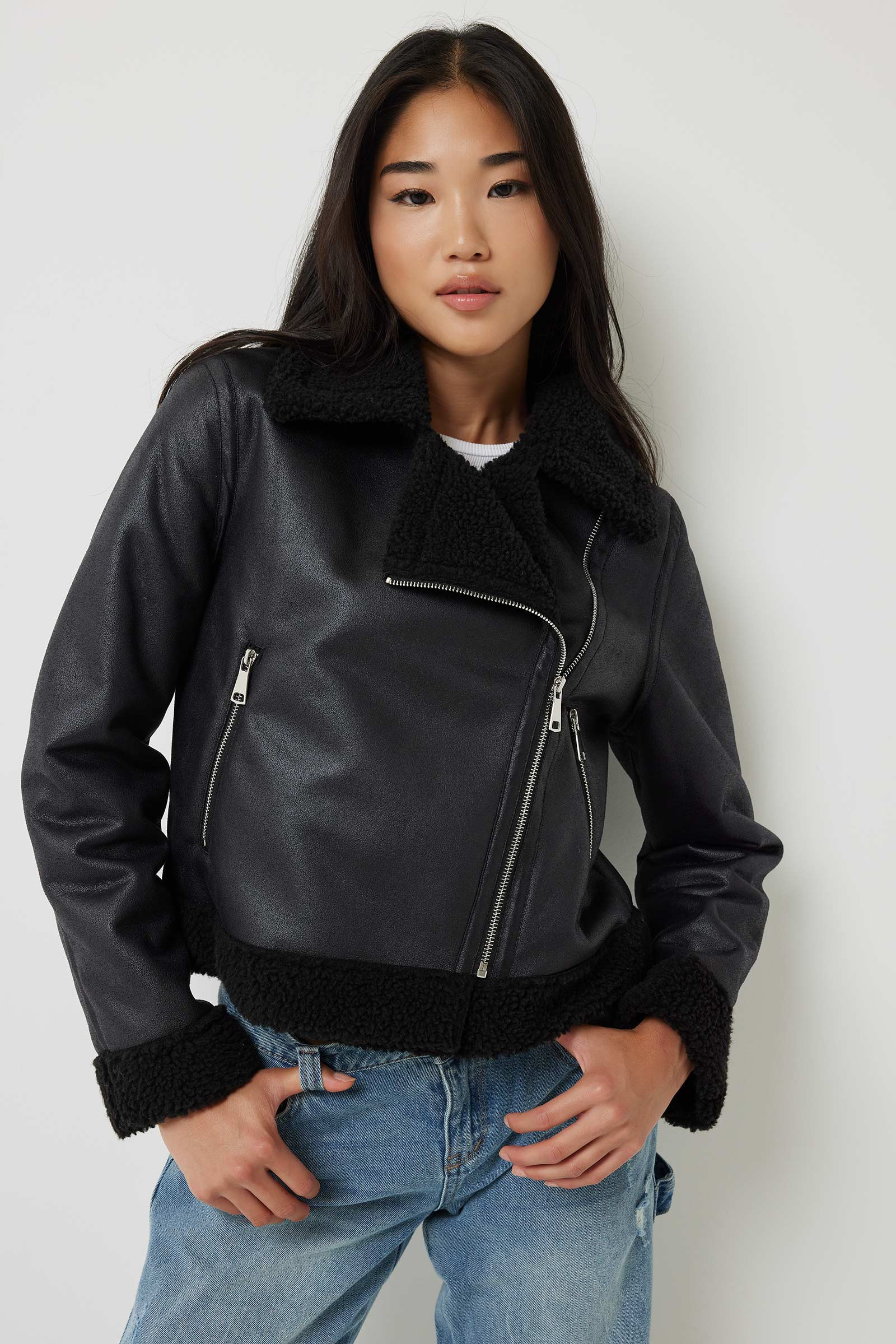 Faux Shearling Aviator Jacket | Ardene