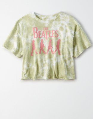 Tailgate Women's The Beatles Tie-Dye Cropped T-Shirt | American Eagle Outfitters (US & CA)