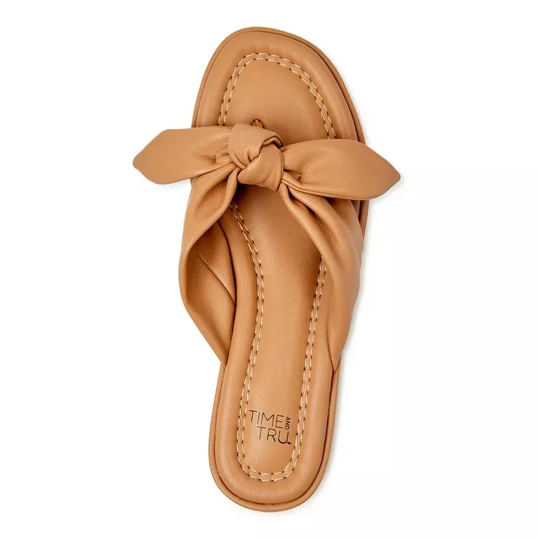 Time and Tru Women's Bow Slide Sandal