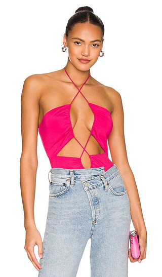 Valentine Strappy Bodysuit in Pink | Revolve Clothing (Global)