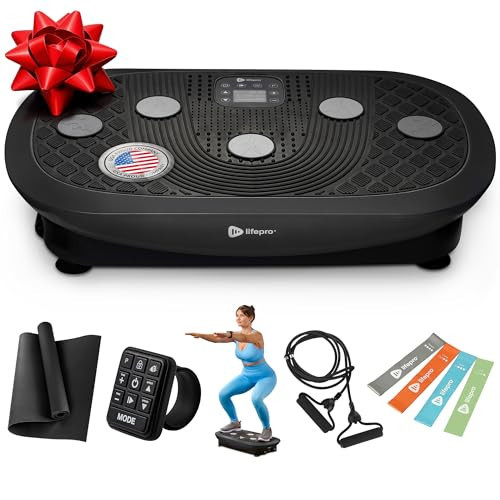 LifePro Rumblex Plus 4D Vibration Plate Exercise Machine-Triple Motor Oscillation, Linear, Pulsation + 3D/4D Motion Vibration Platform,Whole Body Vibration Machine for Weight Loss&Shaping(Black) | Amazon (US)