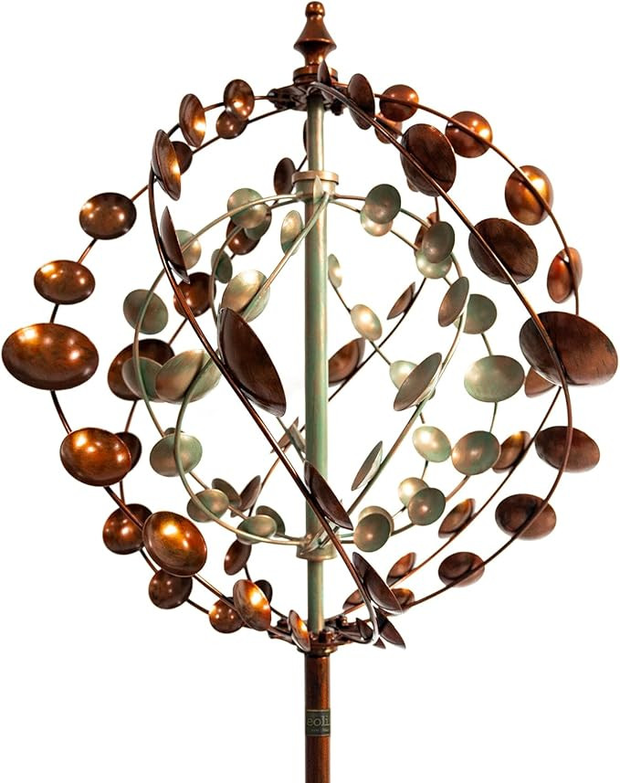 A ANLEOLIFE Wind Spinners Outdoor, 75" Large Metal Kinetic Wind Sculptures for Garden, 360 Degree... | Amazon (US)