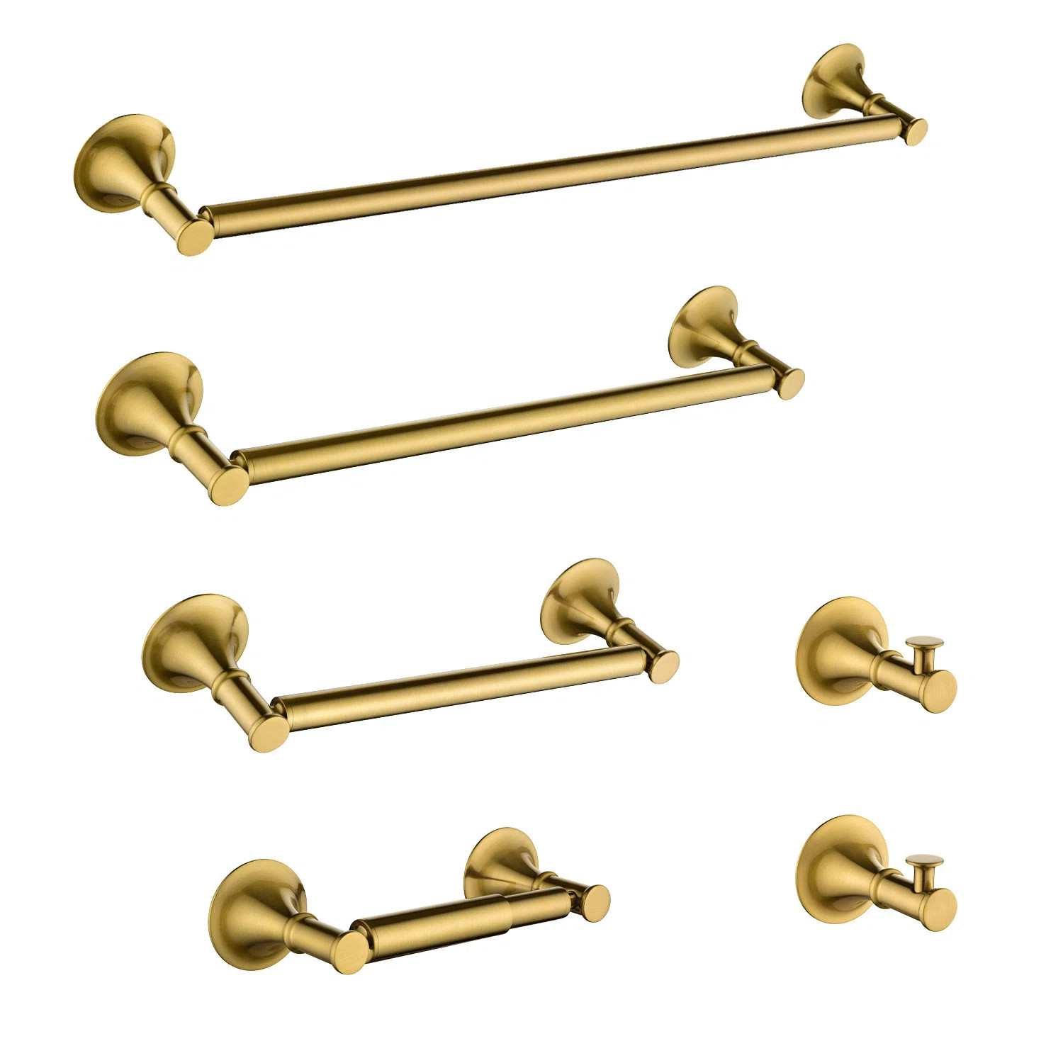 6 Piece Brass Bathroom Towel Rack Set Wall Mount For Hanging Towel XJ1-W2287P169768 | Wayfair North America