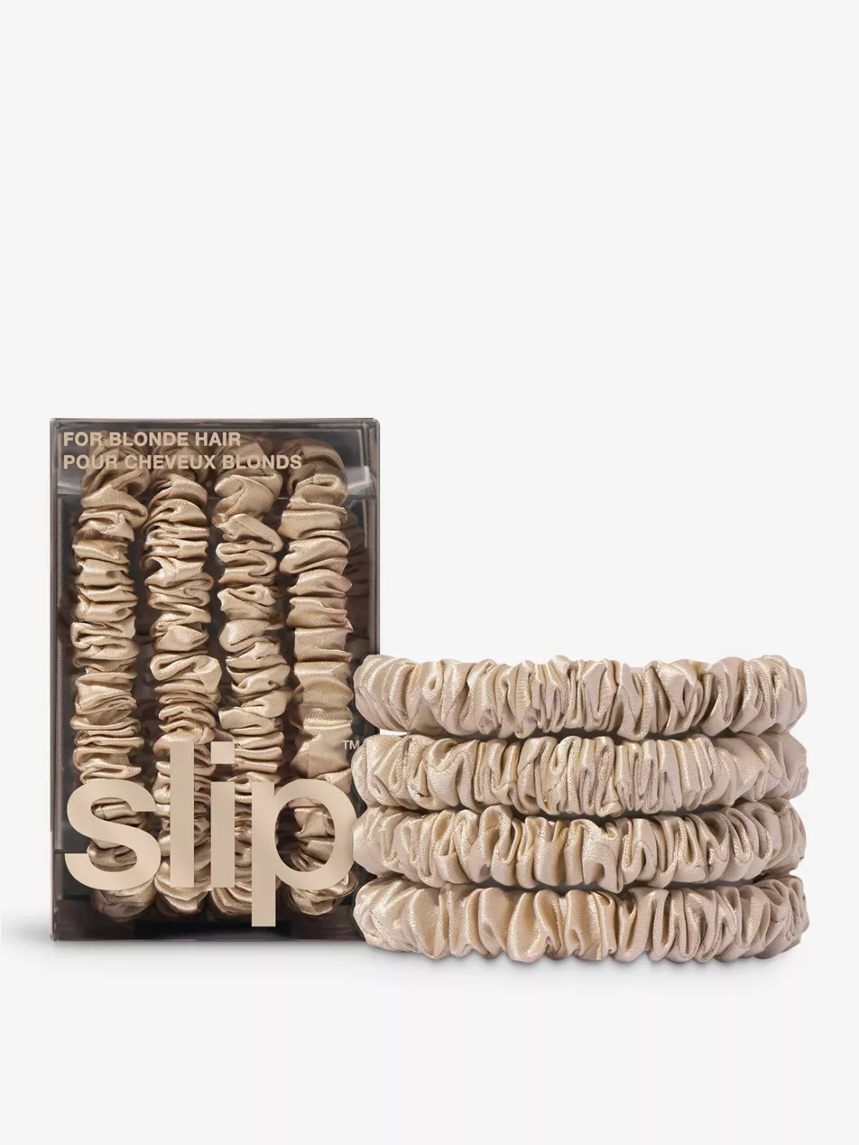 Skinny silk scrunchies pack of four | Selfridges