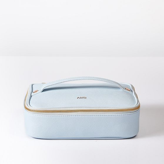 2-in-1 Travel Cosmetic Case, Light Blue | Mark and Graham