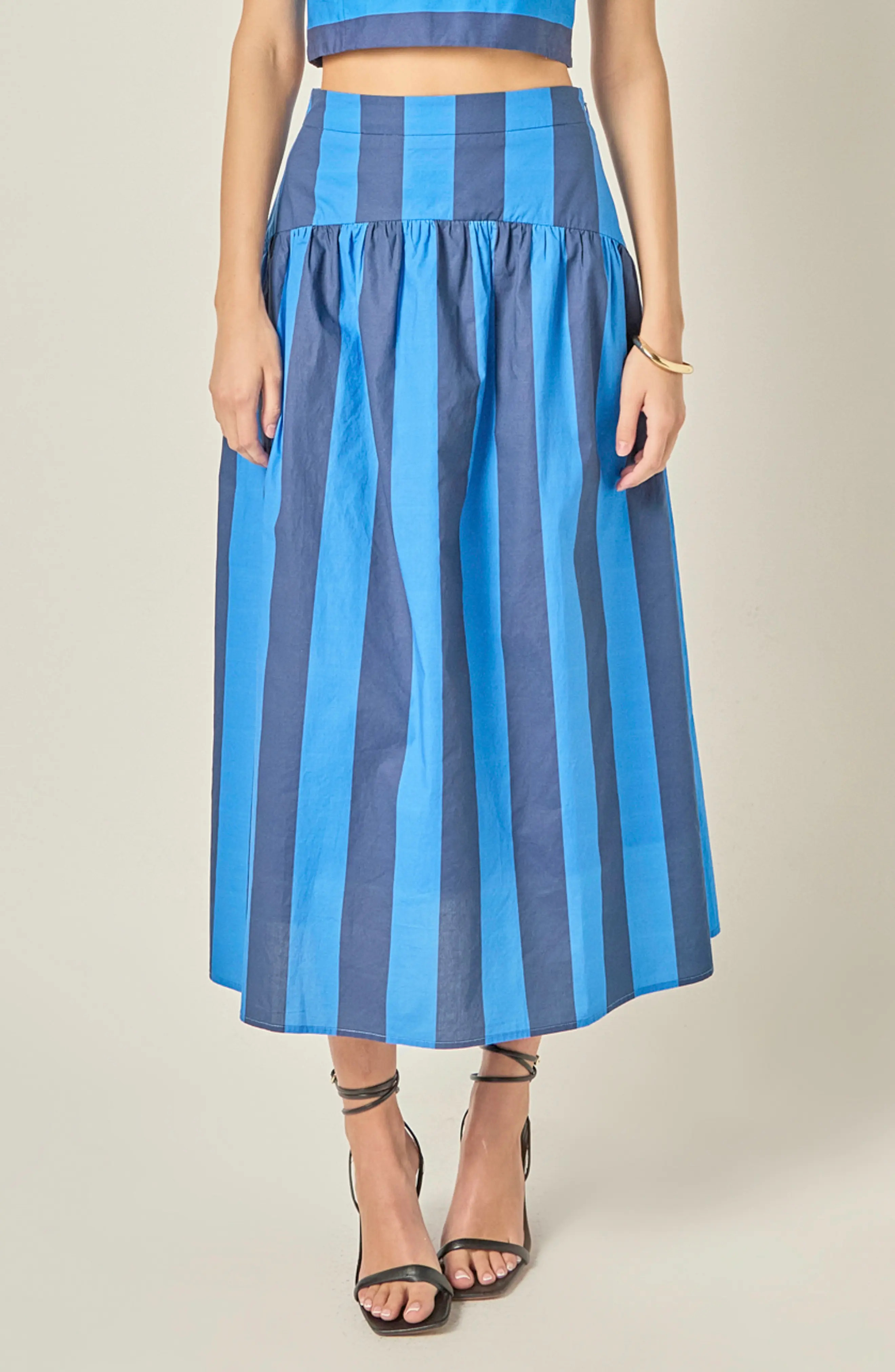 English Factory Striped Cotton Midi Skirt (Women) | Nordstrom | Nordstrom