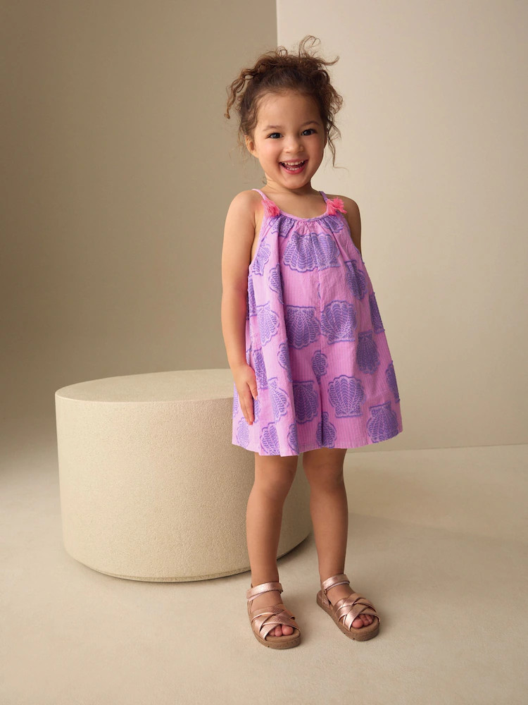 Pink/Purple Shell Strappy Playsuit (3mths-10yrs) | Next US