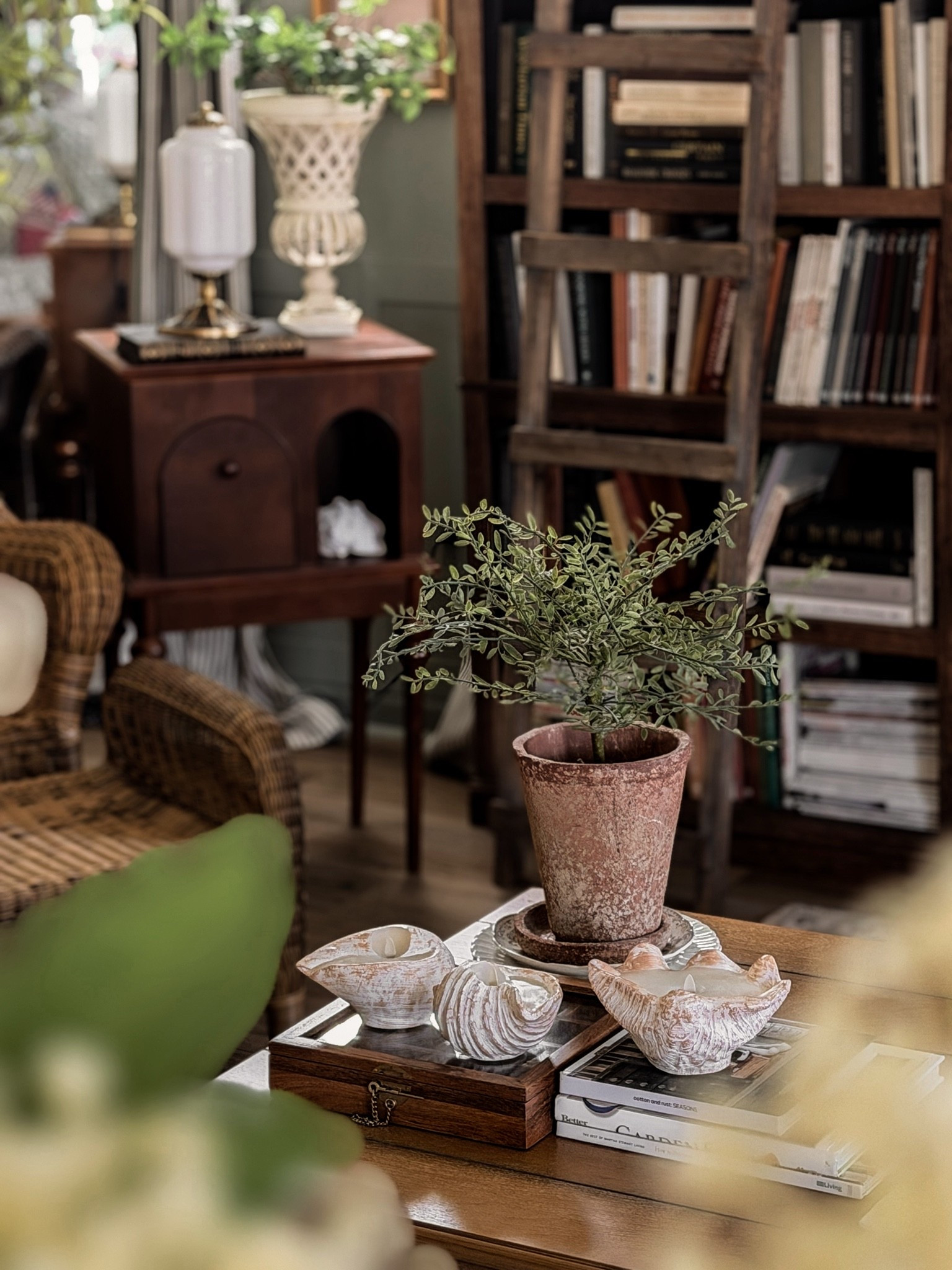 Some of my favorite corners are the ones that quietly evolve with the seasons. 

A few simple touches... a weathered terracotta pot, collected books, & these beautiful coastal shell flameless candles, bring this little corner to life without ever feeling overdone.

I’ve been slowly layering pieces that tell the story of our home, & details like these make it feel warm long after the sun goes down.

The shell candles are from @luminarworldwide  & if you’ve been eyeing them, you can use my code KRYSTLEMARIE10 to save.

What’s one small detail in your home that makes you smile every time you walk by? 🐚

#LTKHome #LTKSeasonal