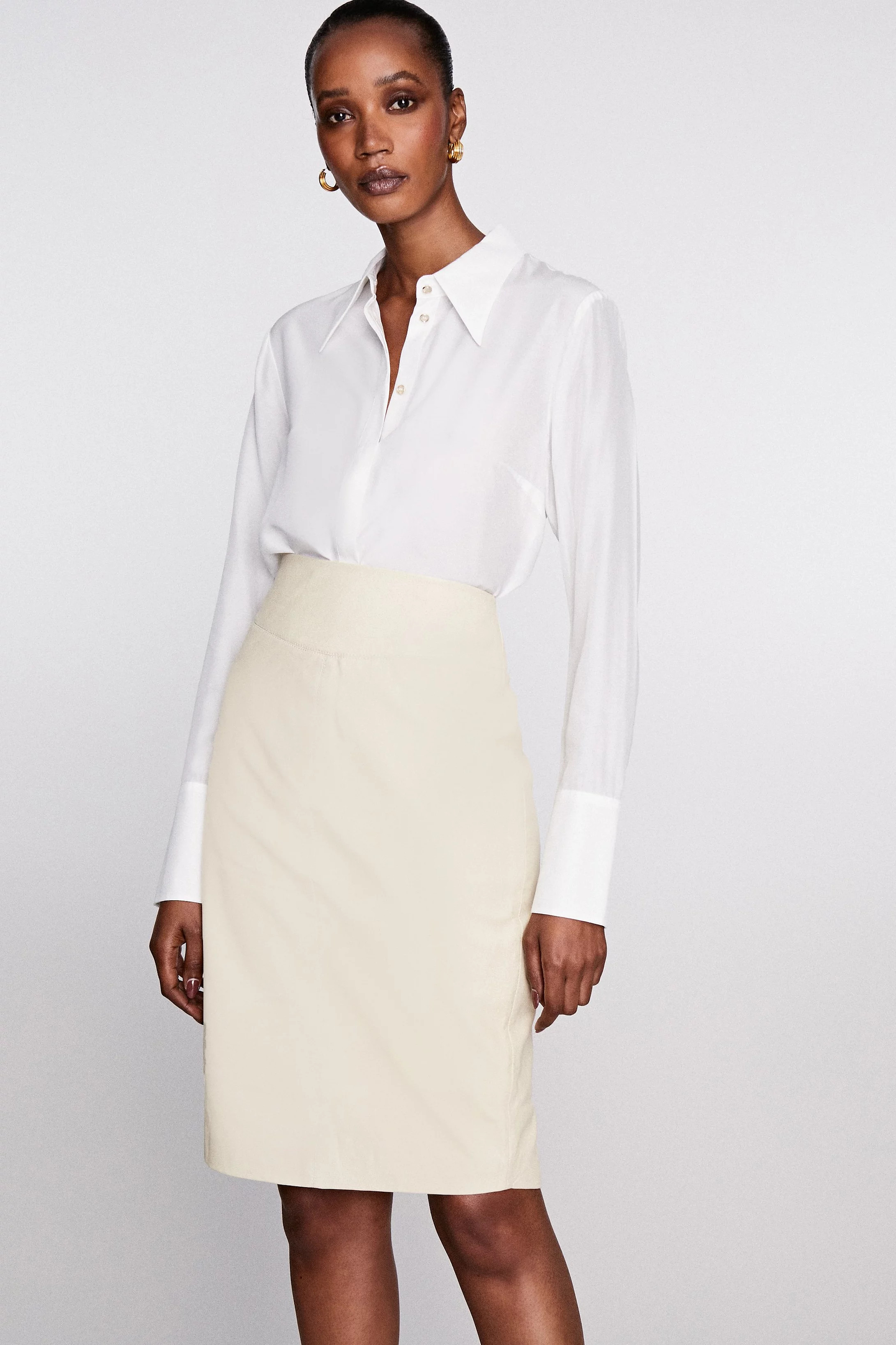 Leather Signature Pencil Skirt | Karen Millen UK + IE + DE + NL