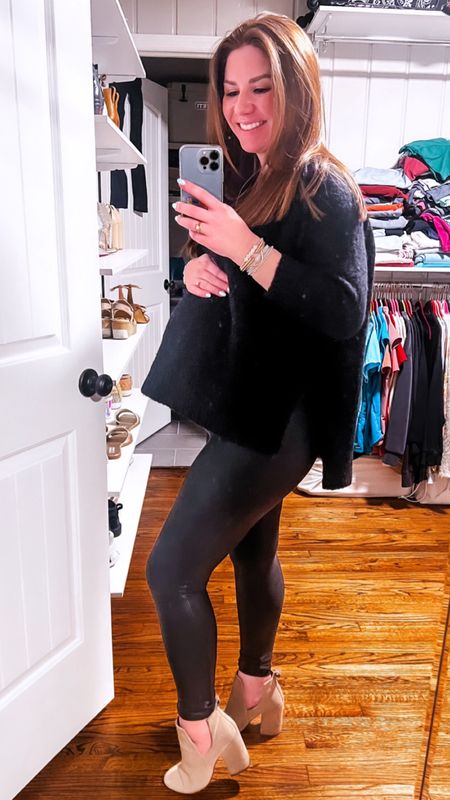 Love this maternity outfit. Spanx maternity faux leggings fit amazing!! Ordered my pre-pregnancy size and they fit great at 36 weeks!

#LTKSeasonal #LTKstyletip #LTKbump