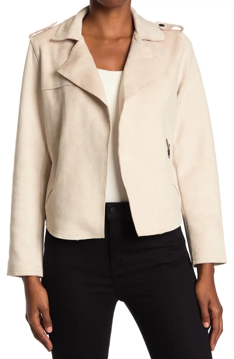 Faux Suede Crop Moto Jacket | Nordstrom Rack