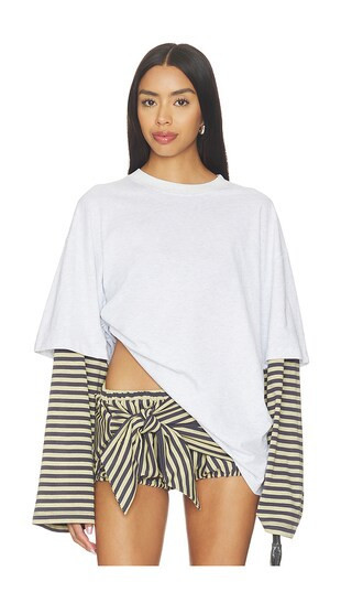 LIONESS Bottega Shirt in Grey,Beige. - size XXS | Revolve Clothing (Global)