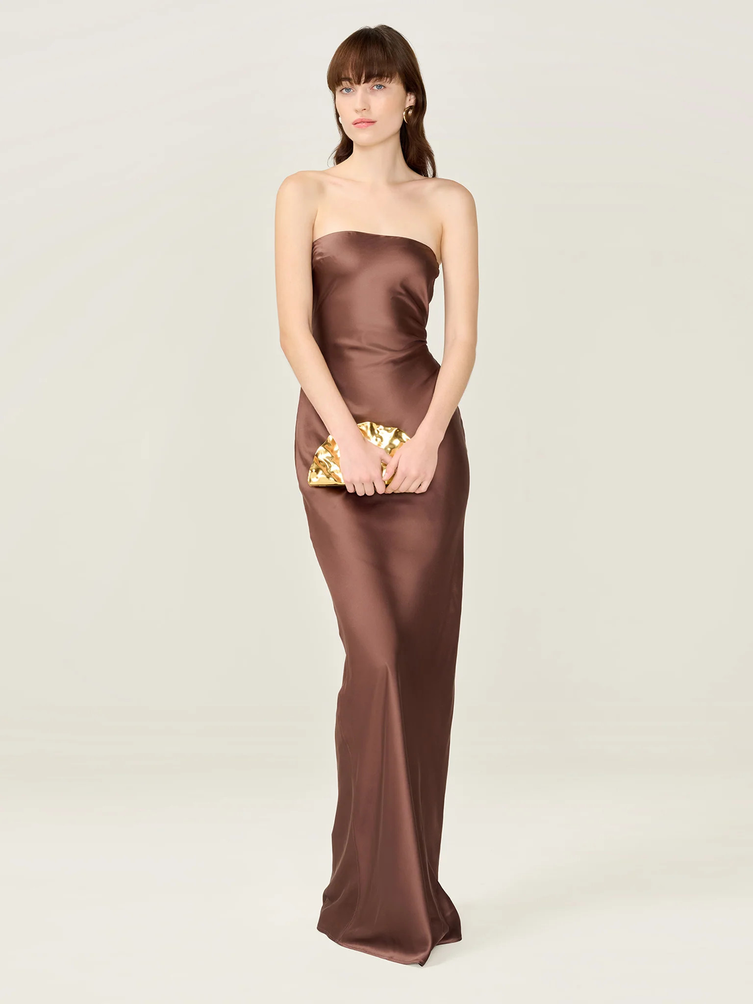 Amdra Dress in Chocolate | OMNES UK
