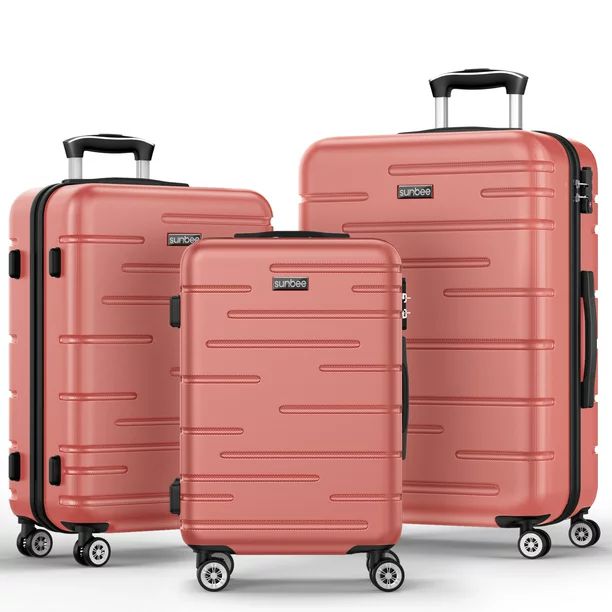 Sunbee 3 Piece Luggage Sets ABS Hardshell Hardside TSA Lock Lightweight Durable Spinner Wheels Su... | Walmart (US)