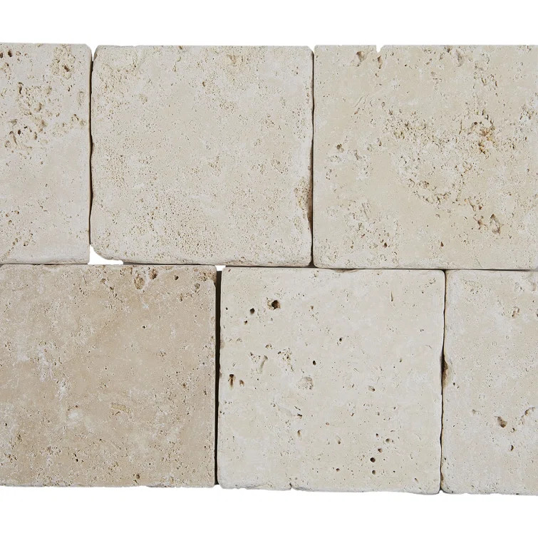 Hopkins 4" x 4" Travertine Stone Look Wall Tile | Wayfair North America