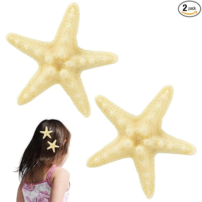 OBTANIM 2 Pcs Starfish Hair Clip Resin Beach Sea Star Hair Pins Mermaid Hair Clips Accessories fo... | Amazon (US)