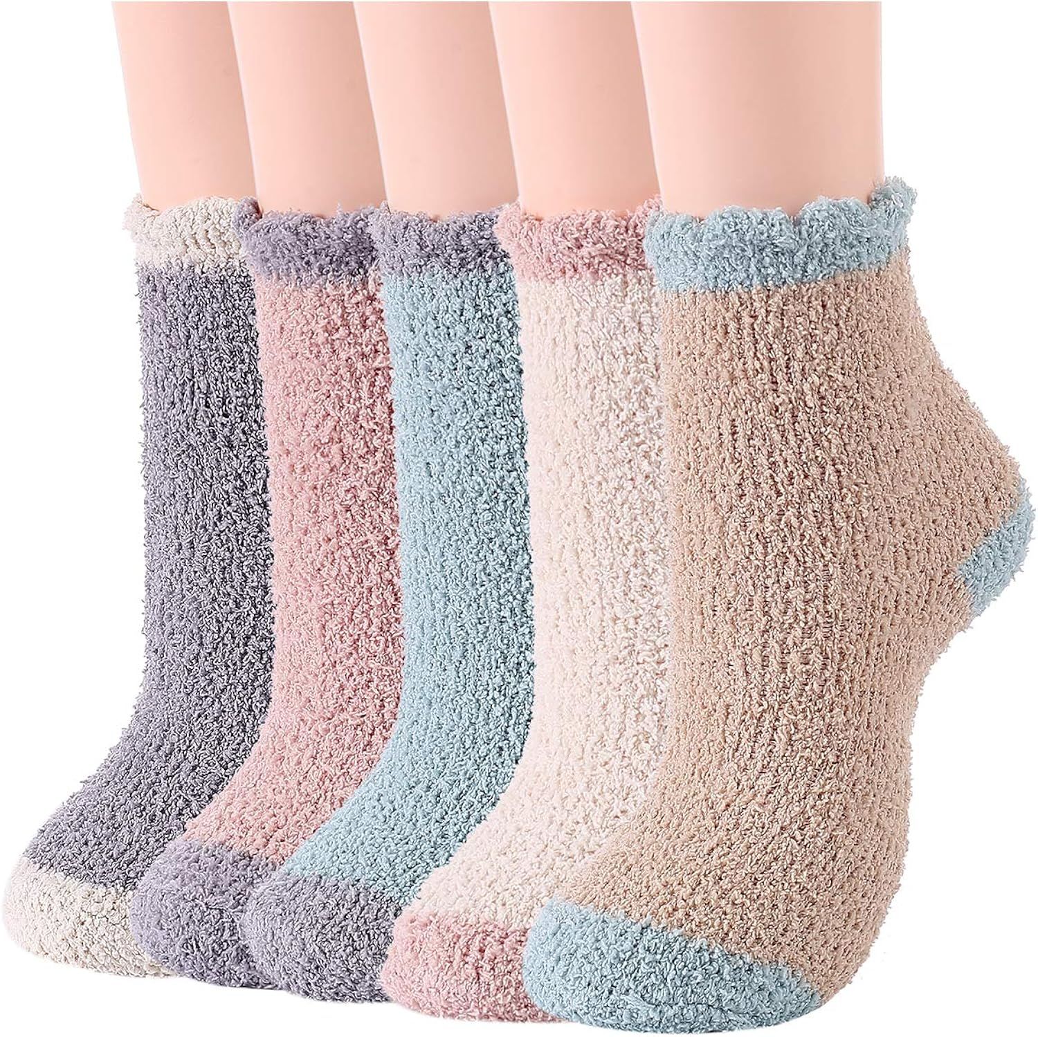 Century Star Womens Fuzzy Fluffy Cozy Warm Super Soft Slipper Socks Microfiber 3-8 Pairs Home Soc... | Amazon (US)