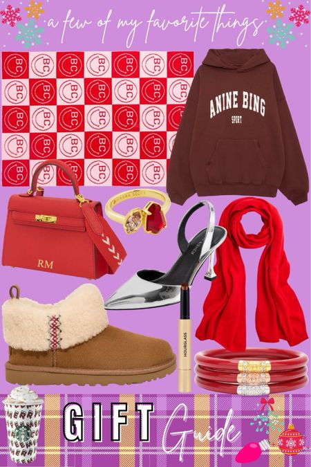 Gift ideas for the holidays! Lily and bean mini hettie bag in red, anine bing cherry red hoodie, baublebar customized blanket, red scarf, Marc fisher silver pumps, Kendra Scott ring, Budhagirl red bangles, hourglass lip gloss, Ugg boots



#LTKSeasonal #LTKGiftGuide #LTKHoliday