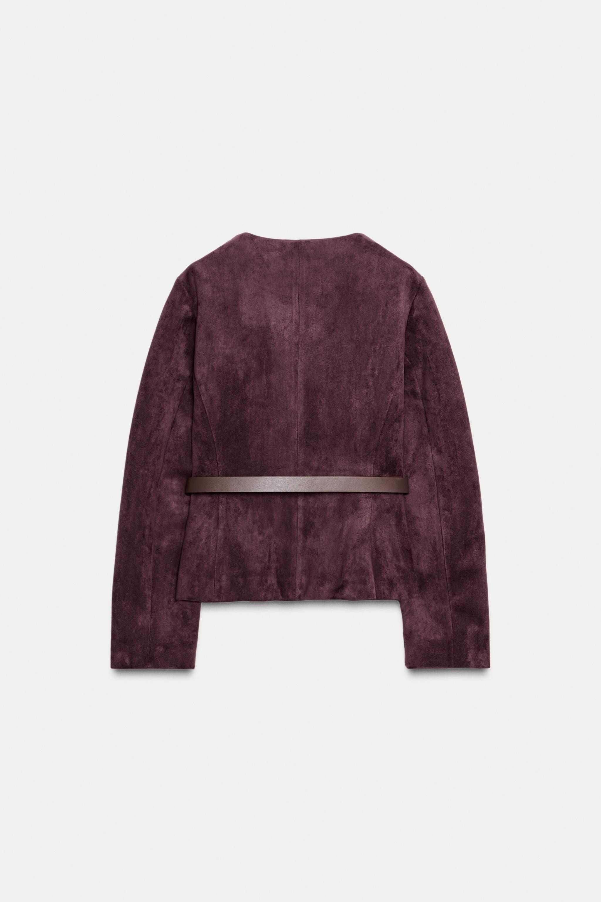 FAUX SUEDE BELTED BLAZER | Zara US