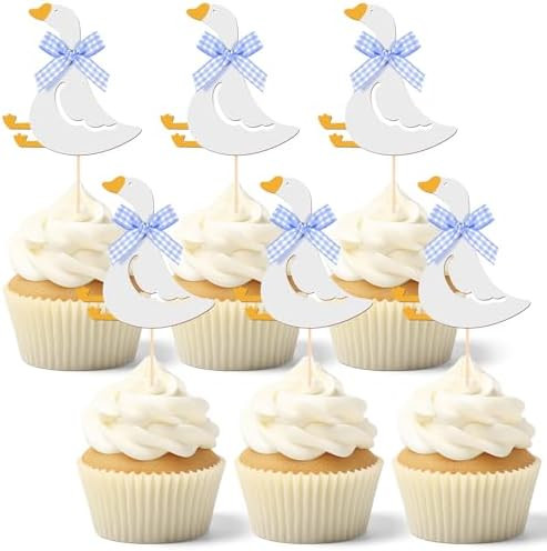 Honeydak 36 Pcs Silly Goose Cupcake Topper Silly Goose Baby Shower Decorations for Cake Decoratio... | Amazon (US)