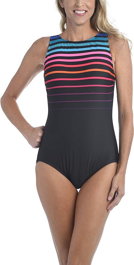 Maxine Of Hollywood Women's Standard High Neck Maillot One Piece Swimsuit | Amazon (US)