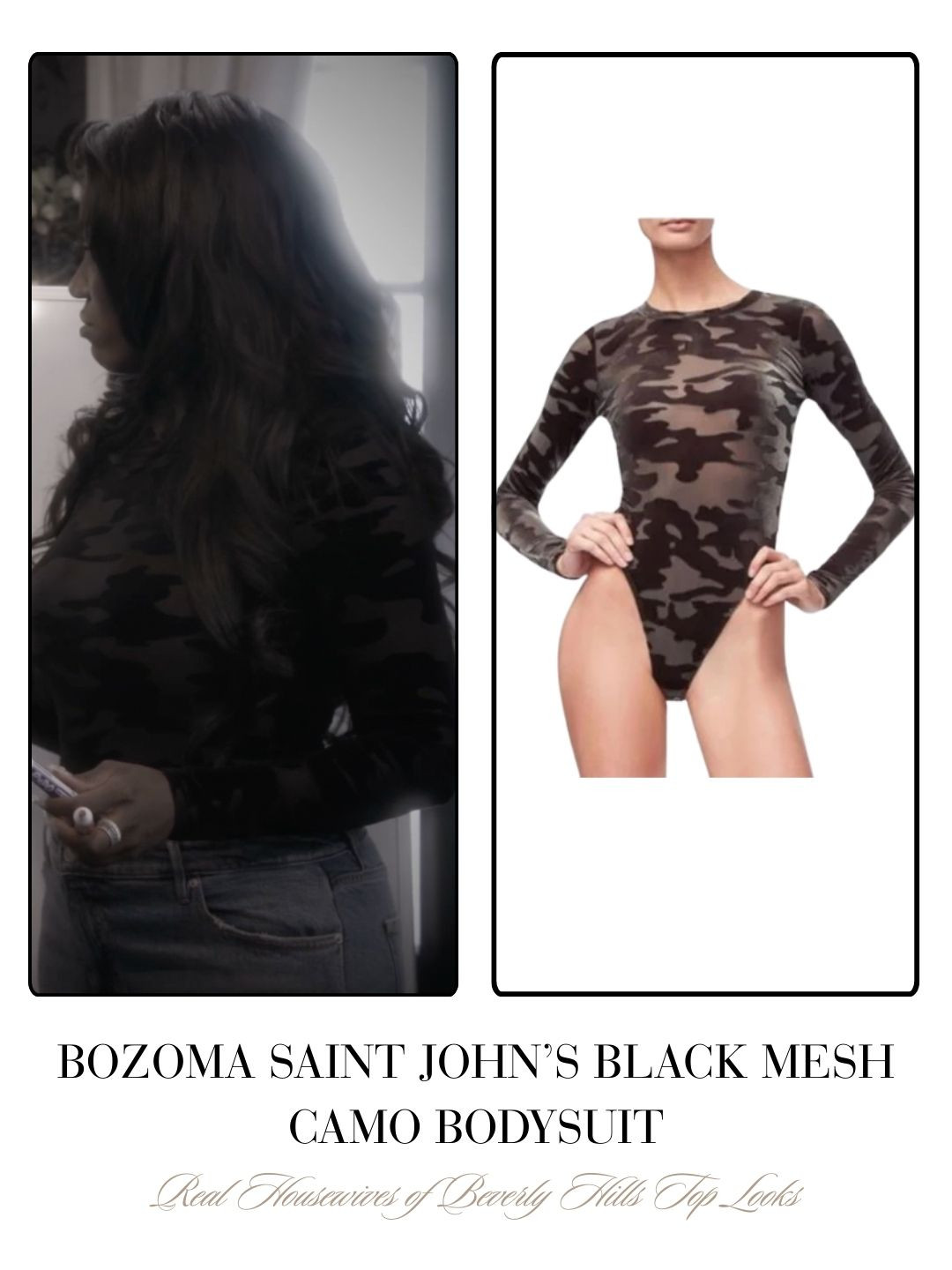 Bozoma Saint John's Black Camo Mesh Bodysuit 

 