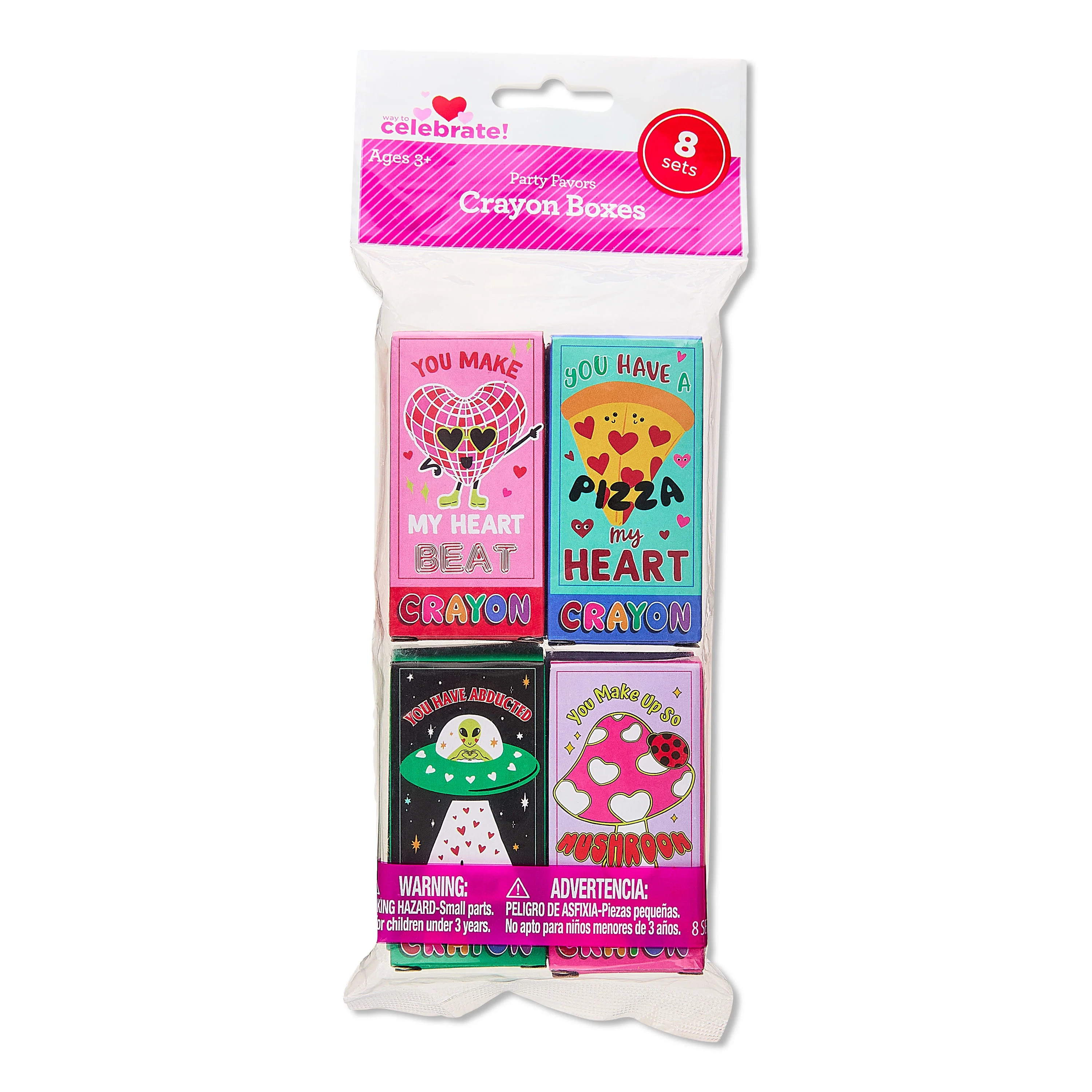 Crayon Box Party Favors, Multicolor, 8 Count, Valentine's Day by Way To Celebrate | Walmart (US)