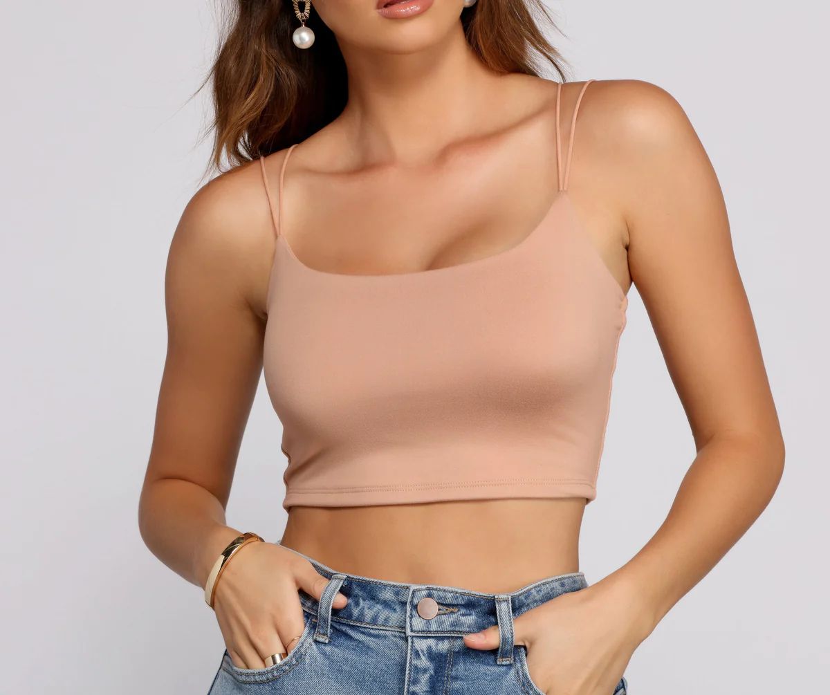 Double Strap Basic Crop Top | Windsor Stores