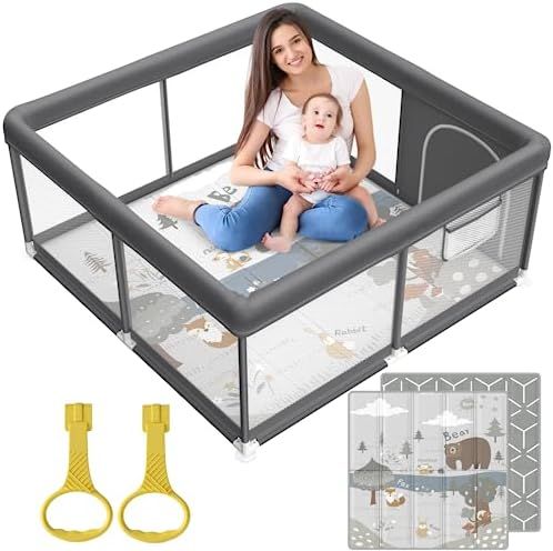 Fodoss Baby Playpen with Mat, Small Play Pen(47x47inch), for Babies and Toddlers, Pen Apartment, ... | Amazon (US)