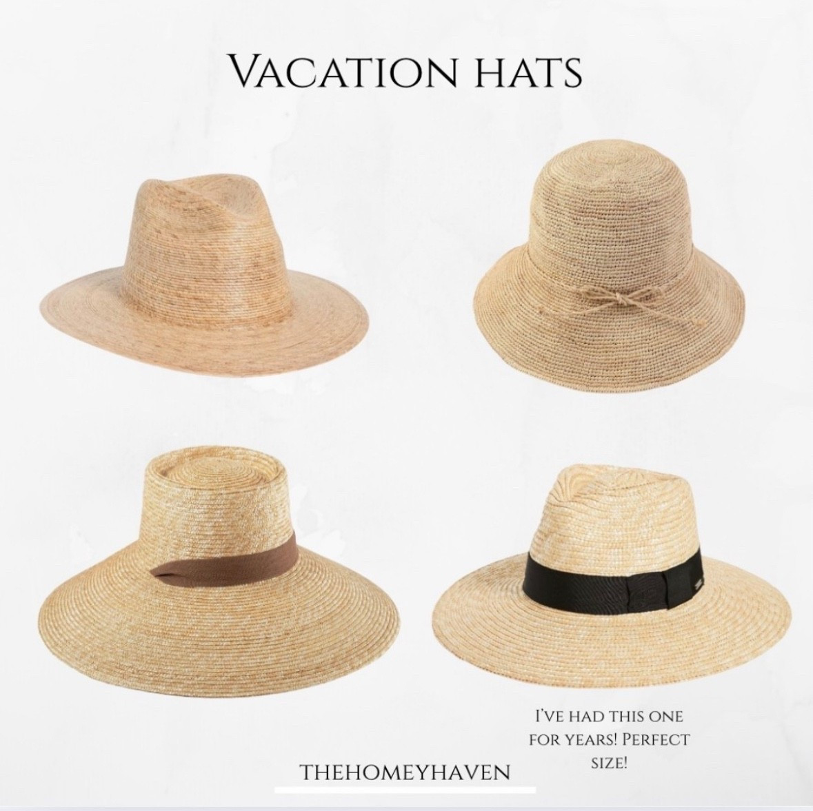 Straw hats for summer by the pool or the beach or an earlier escape from winter to somewhere warm!

I have the bottom right hat and have used it for yearsss- has held up for over 4 years so far. Perfect size. 


Resort wear 2026, Travel outfit, travel, Amazon finds, Amazon, beach vacation, tropical, vacation, spring, break, outfit, straw, hat, beach, hat, pool hat, Mom looks, spring break looks, travel, vacation, outfits, beach, vacation outfit, summer outfits, vacation outfits 

#LTKSwim #LTKTravel #LTKSeasonal