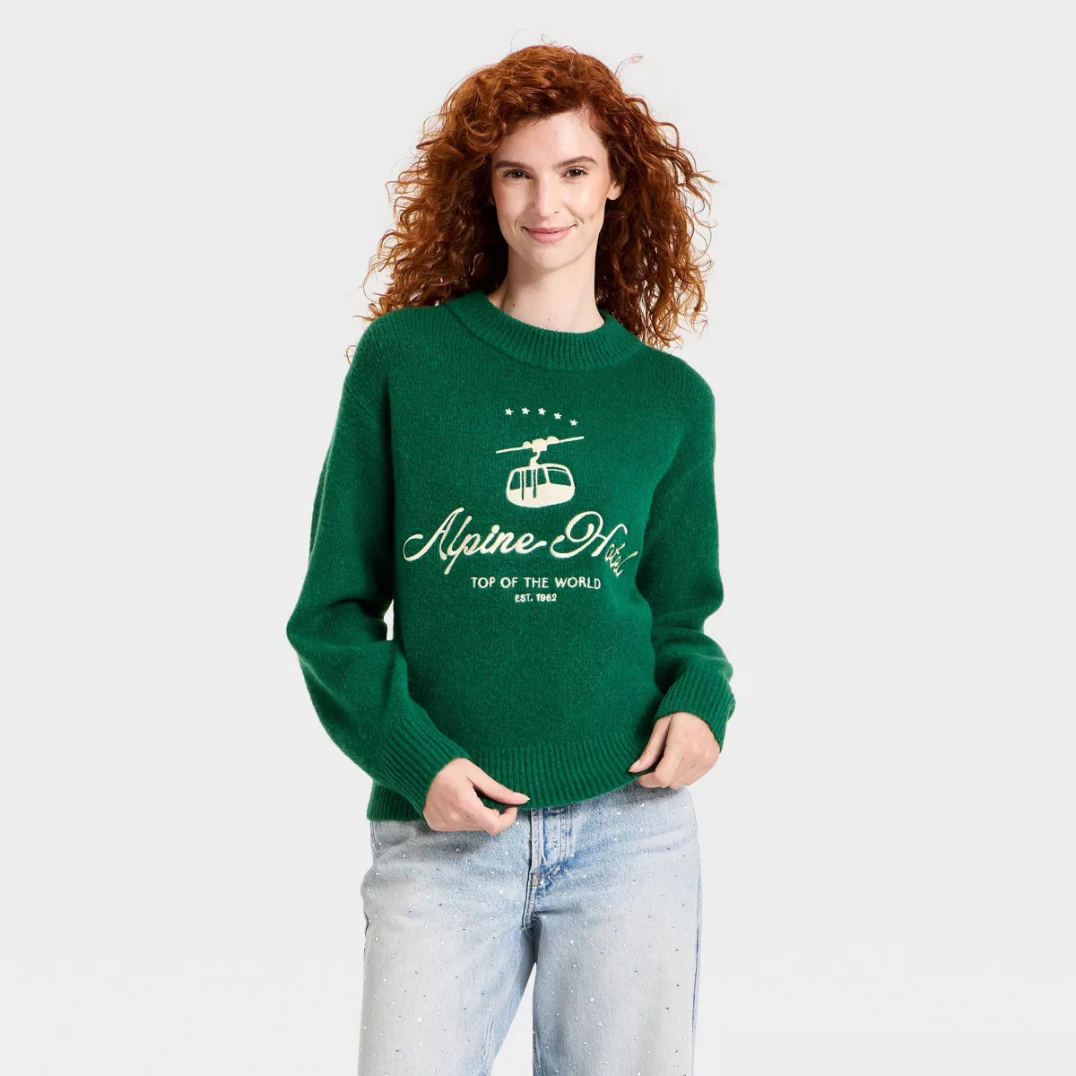 Women's Cozy Alpine Crewneck Pullover Sweater - Universal Thread™ Dark Green | Target