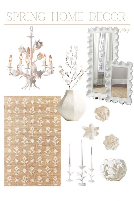 Spring home decor | rugs | chandelier | pottery | mirror | faux flowers 

#LTKhome #LTKSeasonal