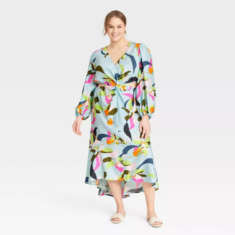 Women's Long Sleeve Twist Cut Out Dress - A New Day™ | Target