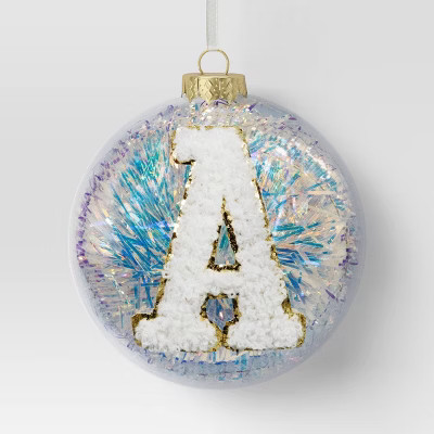 Christmas Monogram Plastic Tinsel Ball A - Wondershop™ | Target