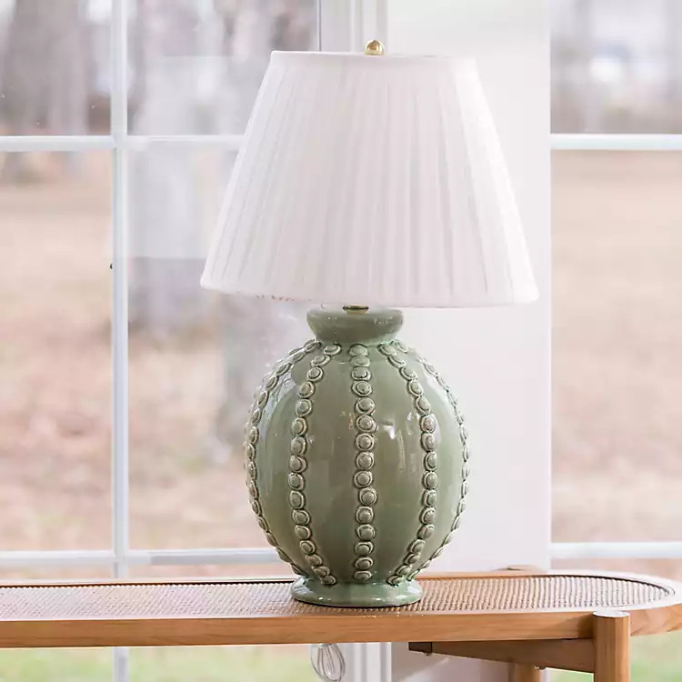 Green Beaded Ceramic Table Lamp | Kirklands