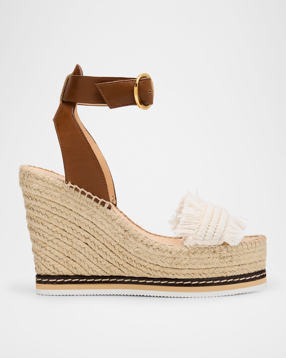 Lily Fringe Leather Wedge Espadrilles | Neiman Marcus