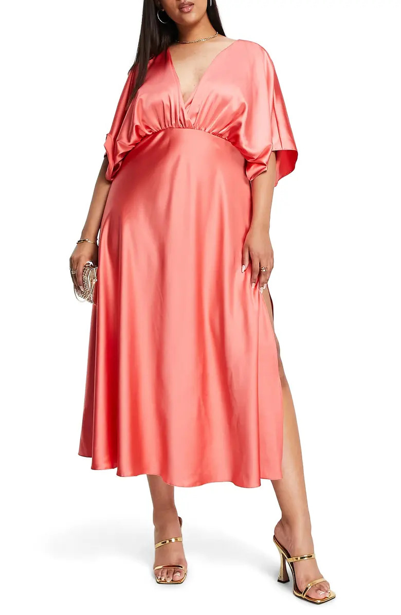 ASOS DESIGN Curve Surplice Neck Dress | Nordstrom | Nordstrom